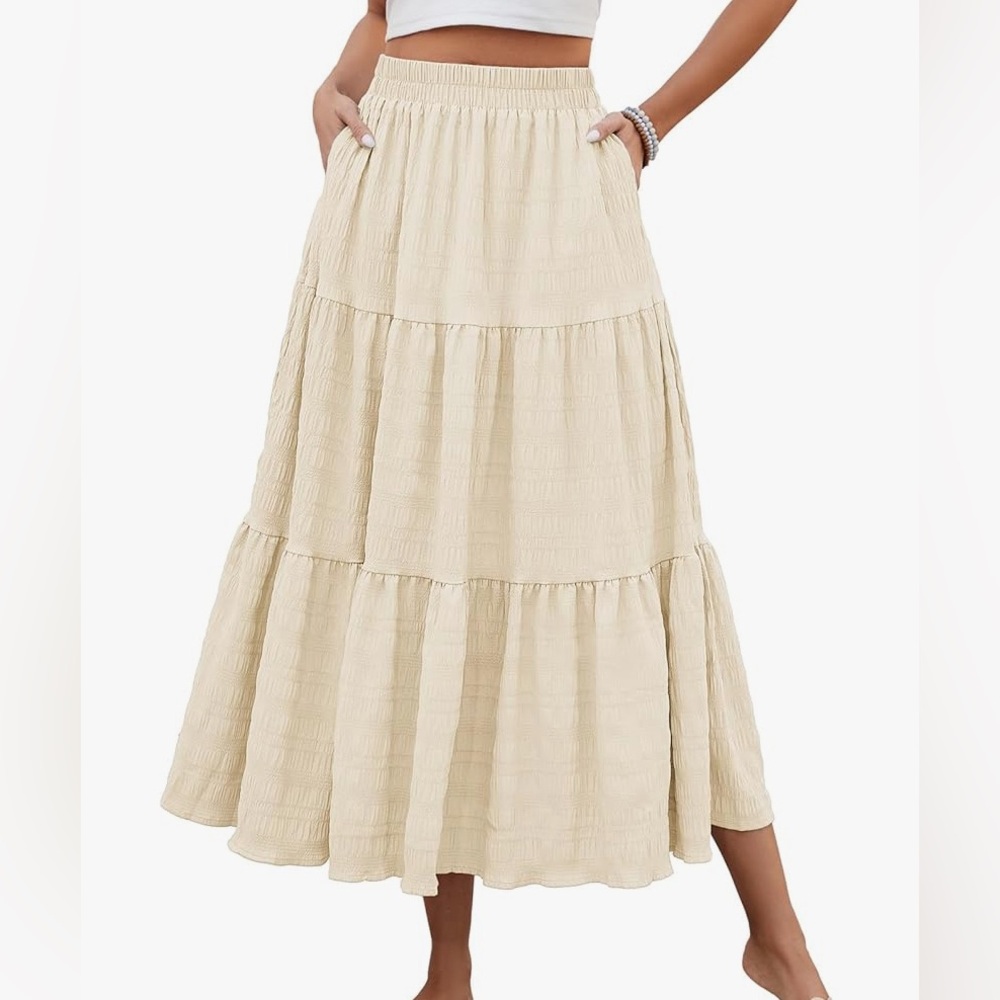 Cream maxi skirt